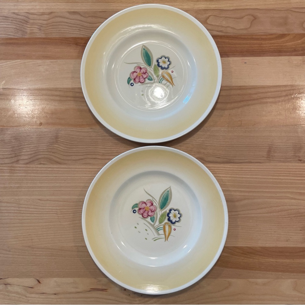 Art Deco Susie Cooper Floral Patterned Dinner Plates